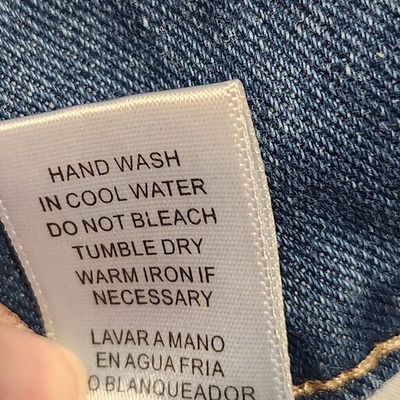 Uniq By Litz Jean Shorts Women's LG High‎ Waisted Denim Solid/Striped Colorblock - Picture 6 of 6